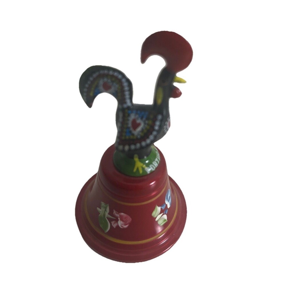 Galo De Barcelos Traditional Portuguese Roaster Bell. Hand Painted Lucky Bell